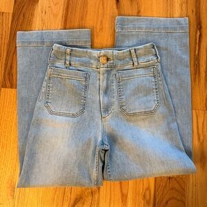 The Colette Crop High-Rise Wide-Leg Jeans by Maeve